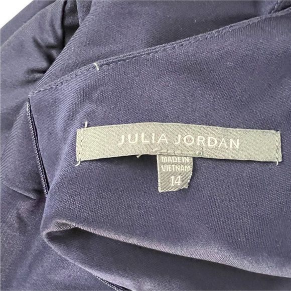 NWT JULIA JORDAN Navy Blue Flutter Sleeve Front Knot Romper Jumpsuit (14) - Picture 5 of 16